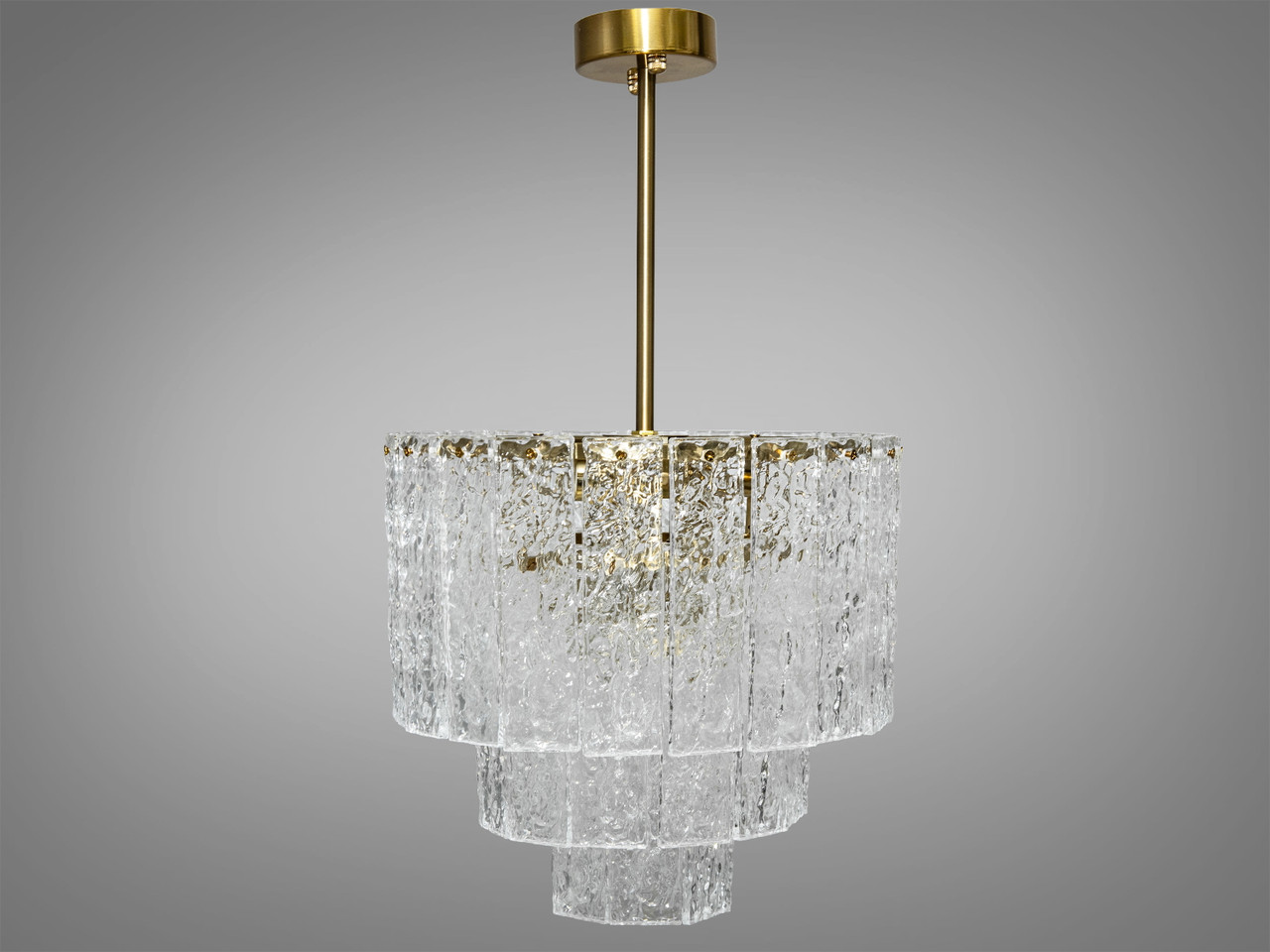 Люстра підвіс зі скляними елементами на 5 ламп, хром, фото 1