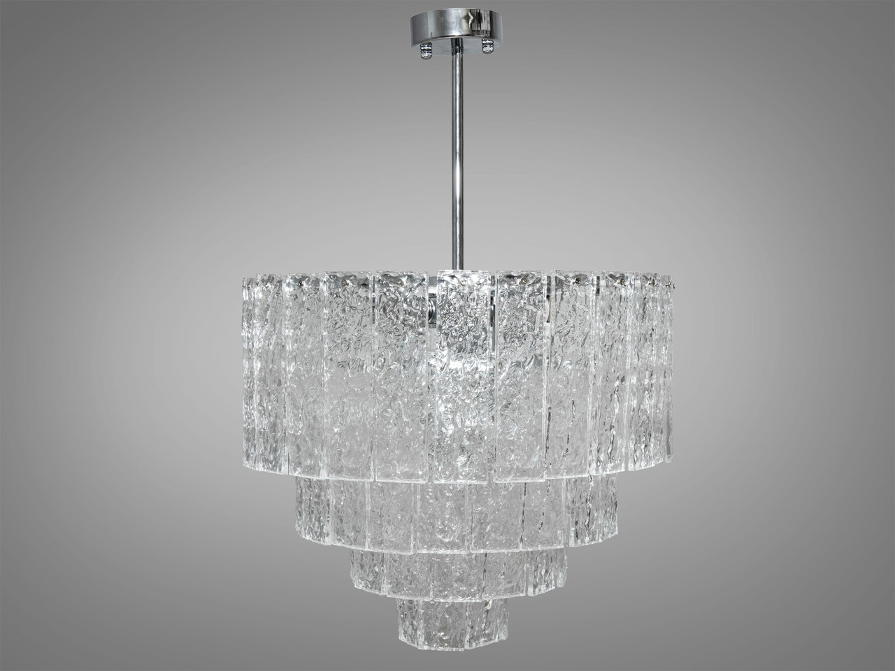 Люстра підвіс зі скляними елементами на 9 ламп, срібна люстра, фото 1