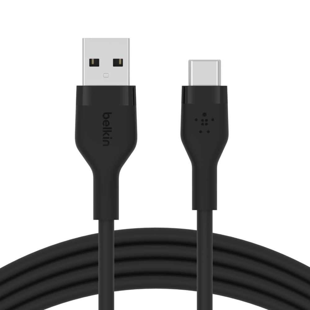 Belkin Кабель USB-A > USB-C заряджання/синхронізації 3м, 60Вт, Type-C, силіконовий з кліпсою, чорний