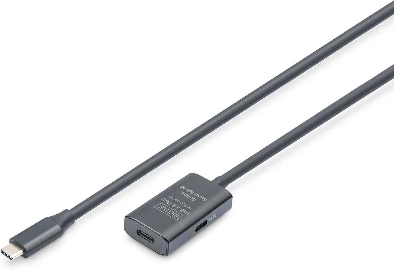 Digitus Подовжувач USB 3.2 Gen1 Active Cable 5G, C/M-C/F, 10м, чорний