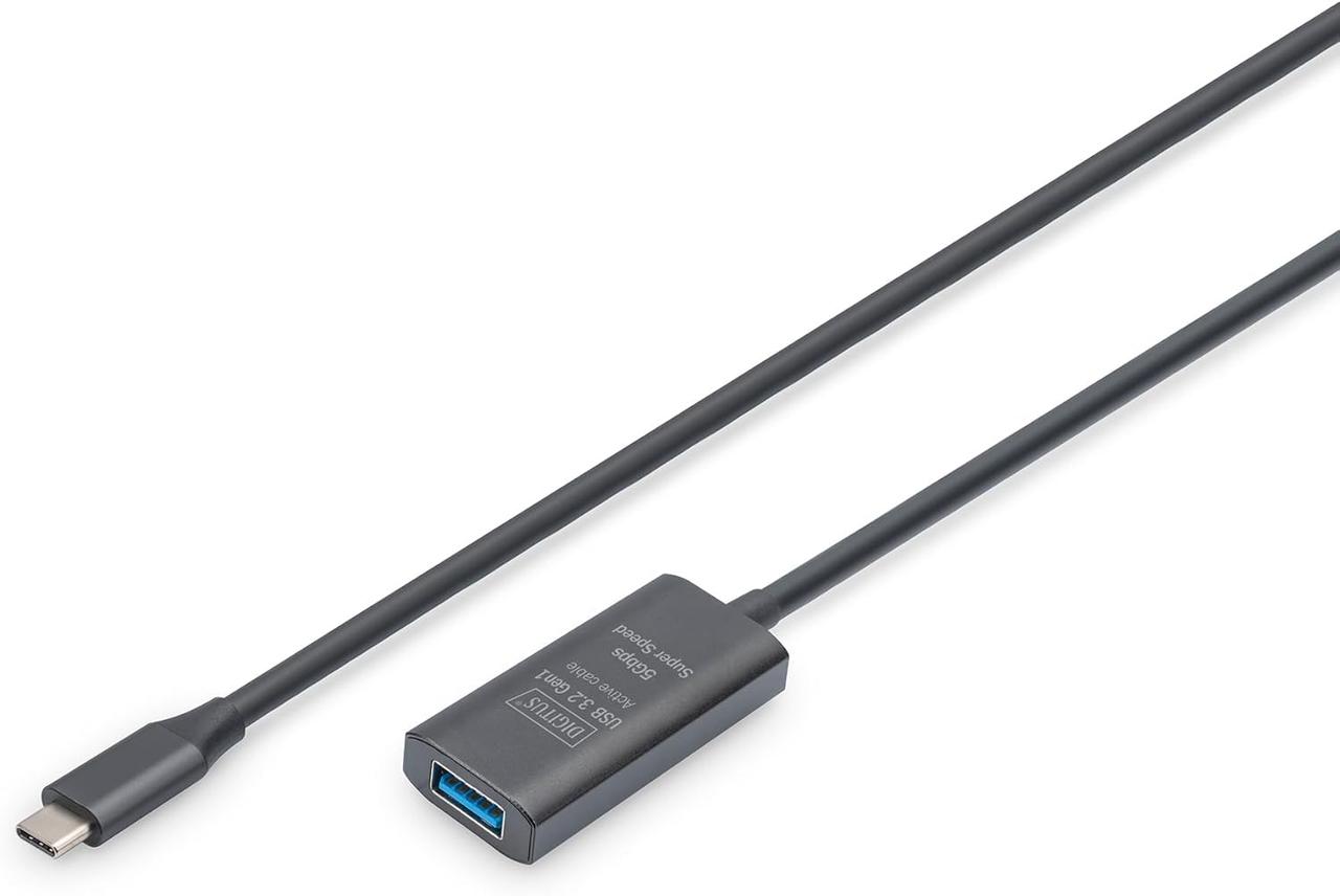 Digitus Подовжувач USB 3.2 Gen1 Active Cable 5G, C/M-A/F, 5м, чорний