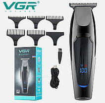 Машинка для стриження волосся VGR V-070 Тример акумуляторний з USB і індикатором заряджання 3 Вт, фото 3