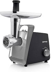 Gorenje М'ясорубка, 1600Вт, 2,2кг/хв, 2 решітки, пластик+метал, чорний