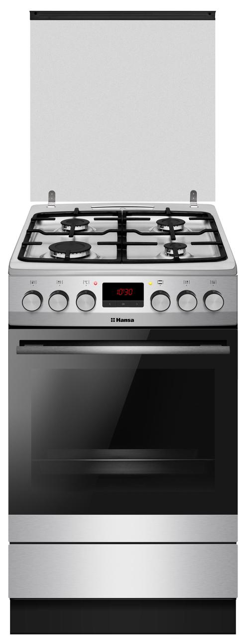 Hansa Плита комбінована, 62л, 50x60см, дисплей, конвекція, чавун, нерж, фото 1