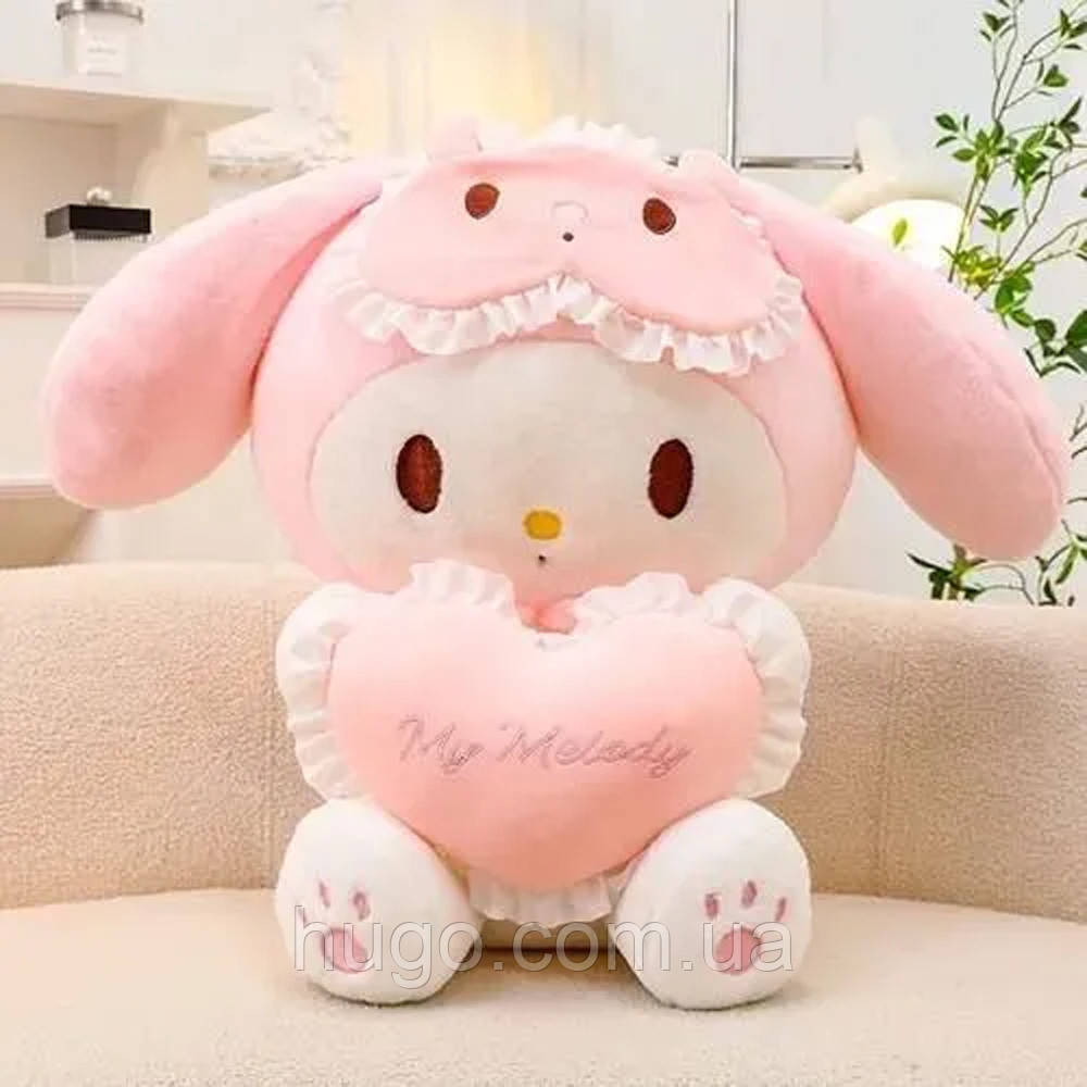М'яка іграшка Зайчик із сердечком 35см, My Melody / Іграшка плюшева / Іграшка дитяча / Зайчик іграшка, фото 1