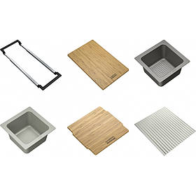 Franke Набір аксесуарів All In 4, міні-коландер, ємність для зберігання, 2 дошки, утримувач, килимок-сушарка