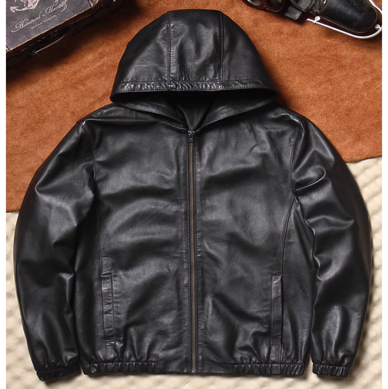 Шкіряна куртка чоловіча Urban Чорний. (1118), фото 1