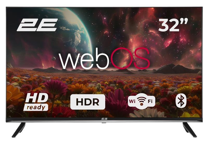 2E Телевізор 32" LED HD 60Hz Smart WebOS Black, фото 1