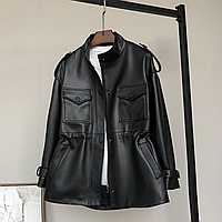 Жіноча шкіряна куртка Urban - Чорний. (0014)
