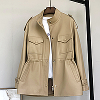 Жіноча шкіряна куртка Urban - Бежевий. (0015)