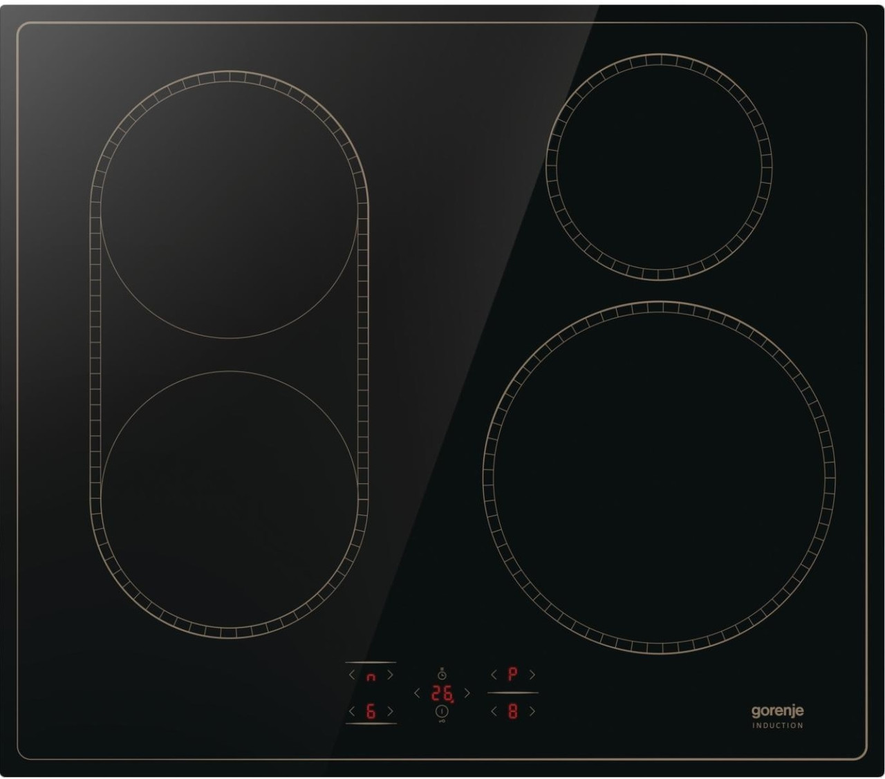 Gorenje Варильна поверхня індукційна, 60см, PowerBoost, TouchControl, поєднання конфорок, чорний