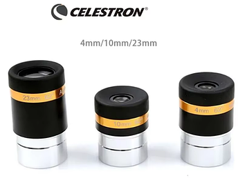 Набір асферичних окулярів Celestron 4/10/23 мм поле 62-1,25" з повним покриттям для телескопа