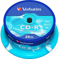 Диск CD Verbatim CD-R 700Mb 52x Cake box 25шт Extra 43432 smart