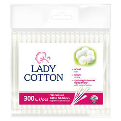 Ватні палички Lady Cotton в поліетиленовому пакеті 300 шт. 4823071621402 smart