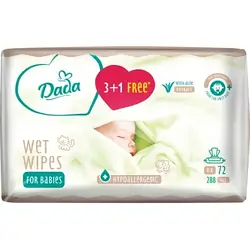 Дитячі вологі серветки Dada 3+1 з екстрактом алое 4 х 72 шт. 4820174980856 smart