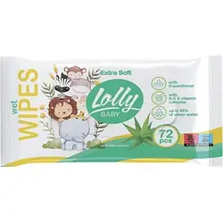 Дитячі вологі серветки Lolly Extra Soft 72 шт 4820174981211 smart