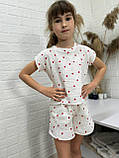 Дитяча муслінова піжама принт сердечко, фото 3