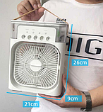 Портативний настільний міні вентилятор з зволожувачем з LED підсвічуванням, фото 3