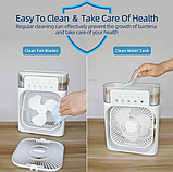 Портативний настільний міні вентилятор з зволожувачем з LED підсвічуванням, фото 4