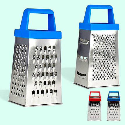 Терка 4 грані висота 17см з пластиковою ручкою ( оцинковка, фото 1