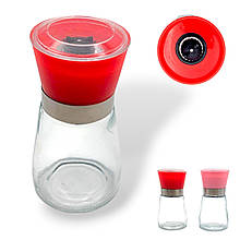 Перцемолка скляна ручна об'єм 175 мл L13,5см D6,8см