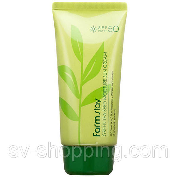 Сонцезахисний крем Farm Stay Green Tea Seed Moisture Sun Cream