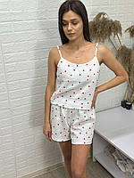 Жіноча піжама з мусліна у дрібне сердечко