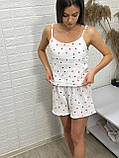 Жіноча піжама з мусліна у дрібне сердечко, фото 3