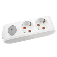 Колодка 2 гнізда з з/к + кнопка ViKo MULTI-LET біла для подовжувача із заземленням, колодка 2 гнізда 90118200