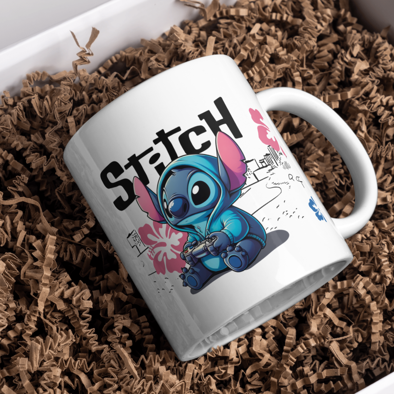 Чашка-подарунок Стітч, кружка Орігамі, фото 1