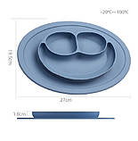 Дитяча силіконова тарілка на присосці "Смайлик", фото 2