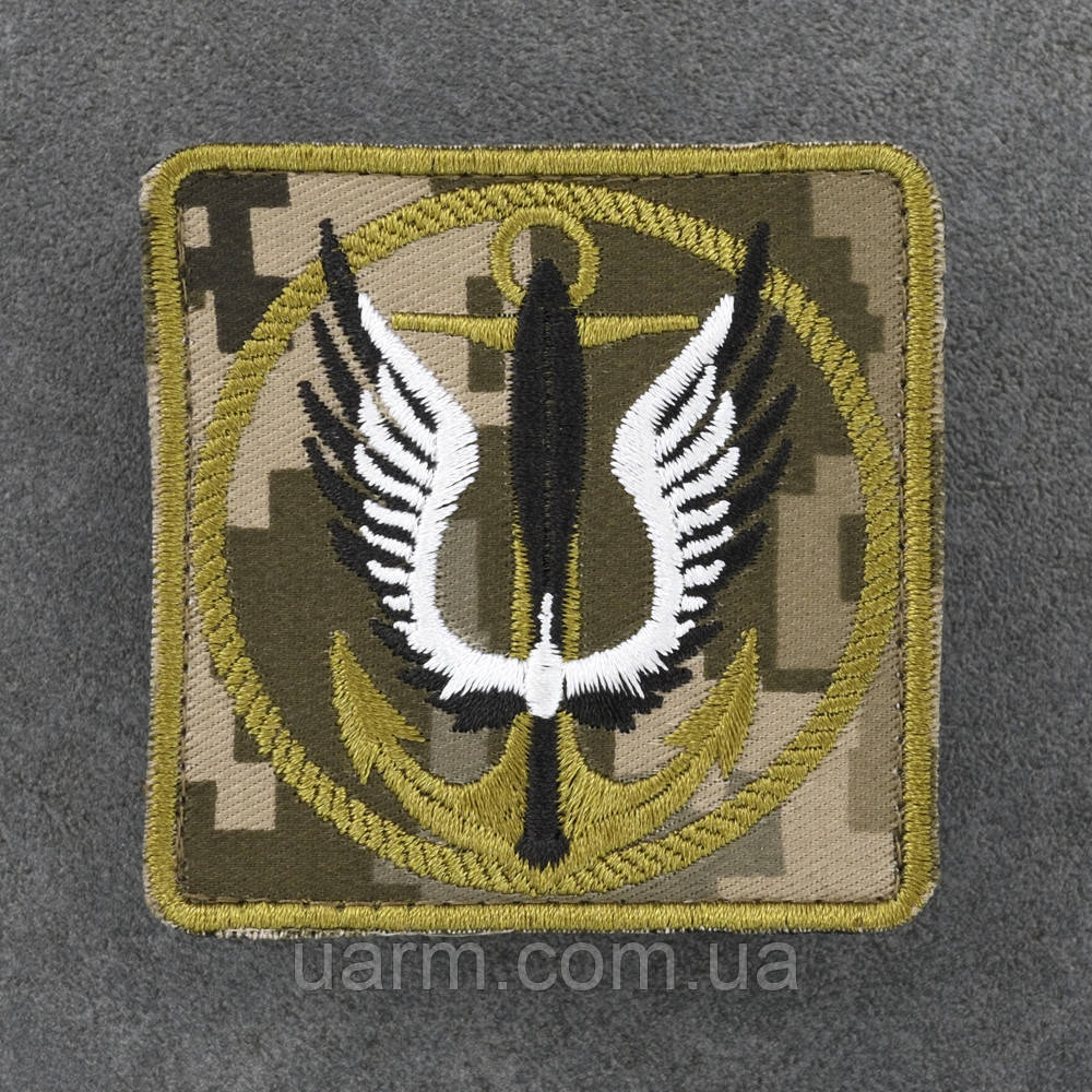 Шеврон Морська Піхота України квадрат піксель, фото 1