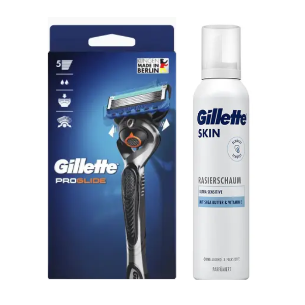 Станок Gillette Fusion ProGlide 2 картриджі Flexball (картон) + Gillette Skin Ultra Sensitive Піна для гоління 240 г