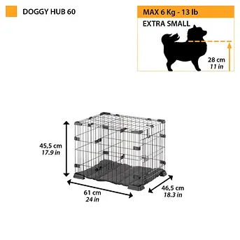Будка для маленьких собак Ferplast Doggy Hub 60 розмір 46.5 х 61 х висота 45.5 см, фото 3