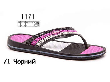 Капці пляжні літні літні жіночі (8 пар) L-121 чорний (36-40/41р.) ТМ ОЛИМП FG
