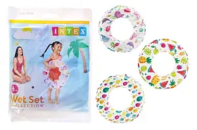 Коло надувне Intex 59230 кольорове, діаметр 51см, 3 види, в кульку, 23-15,5 см