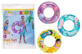 Коло надувне Intex 59242 кольорове, діаметр 61 см, 3 види, в кульку 25-16см