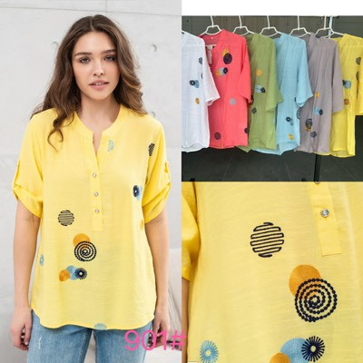Блуза жіноча з вищевкою круги. XL-4XL