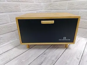 Хлібниця з дерева з кришкою на стіл 36x26x23 см. Edenberg EB-124 Хлібниця дерев'яна з відкидною кришкою