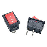 Перемикач, кнопка KCD1-101, 250В 6А (Червоний)