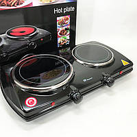 Настільна переносна електроплита Domotec MS-5852 1200 Вт, Двоконфорочна плитка електронна FN-21