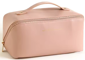 УЦІНКА! Жіноча стильна косметичка Cosmetic Bag рожева з еко-шкіри, кейс для косметики, дорожня сумочка