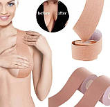 ТЕЙПИ Пластир для підтягування грудей Невидимий бюстгальтер без бретелей Кінезіо Тейп, фото 5