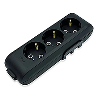 Колодка 3 гнізда з з/к ViKo MULTI-LET чорна для подовжувача із заземленням, колодка 3 гнізда 90134300