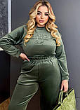 💎 Велюровий спортивний костюм кольору хакі – розкіш і комфорт у кожному русі!, фото 7