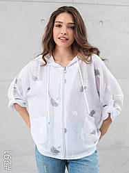 Кофта жіноча на блискавці з капюшонома р XL-4XL напівбатал