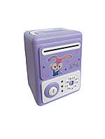 Іграшка скарбничка-сейф дитячий підсвічування, звукові ефекти, банкноти, ключик 13*17*11 см (206-1), фото 3