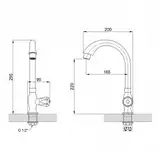Кран на одну воду для кухні Brinex BW 269, фото 3