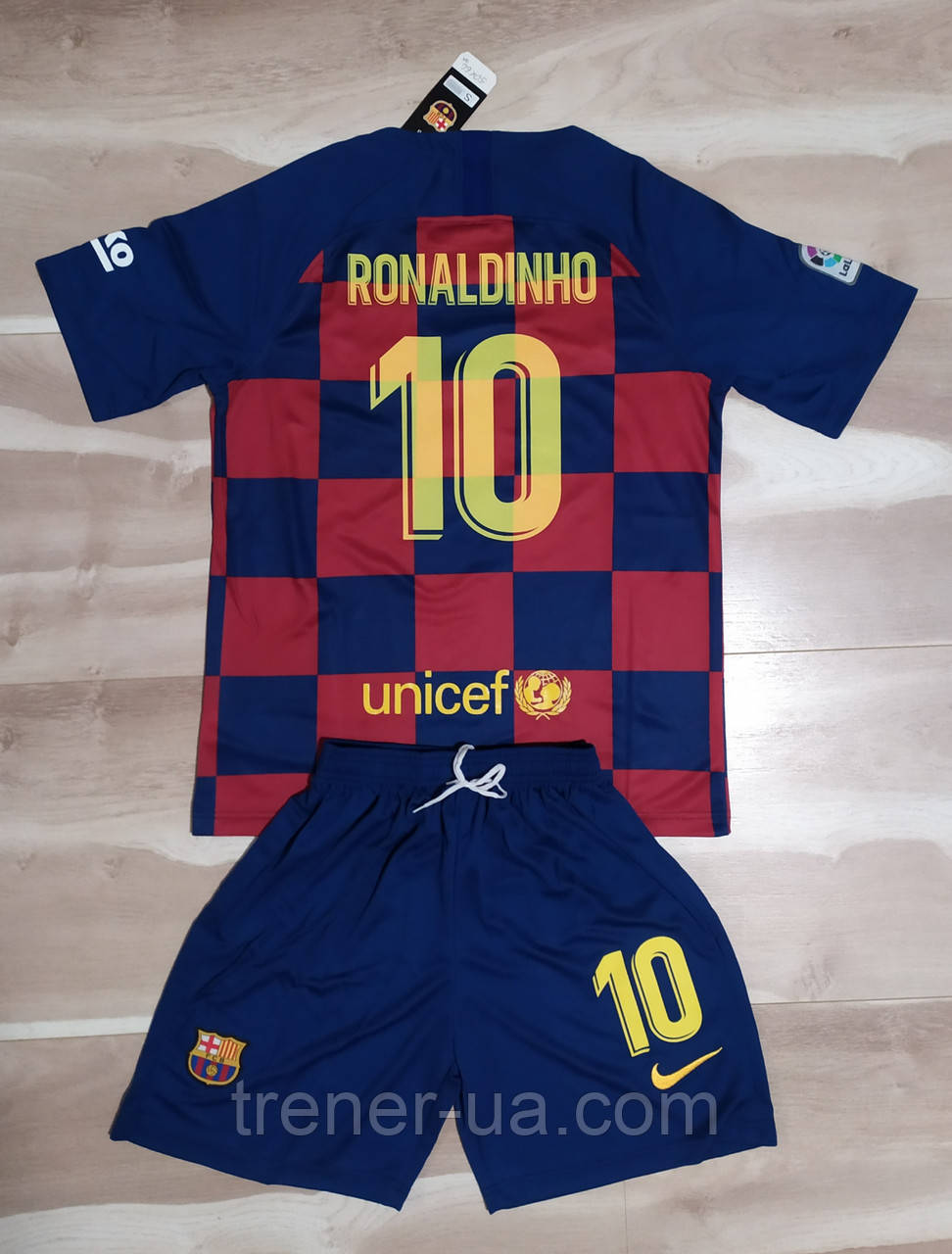 Футбольна форма доросла Barcelona Ronaldinho 10 синьо-гранатова, 165-175 см.