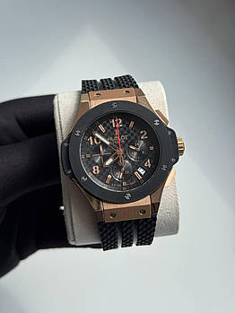Годинник наручний Hubl0t Chronograph Ceramica Black-Gold-Black 5829